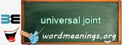 WordMeaning blackboard for universal joint